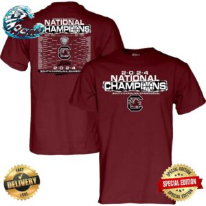 South Carolina Gamecocks 2024 NCAA Women’s Basketball National Champions Bracket Two Sides Print Unisex T-Shirt