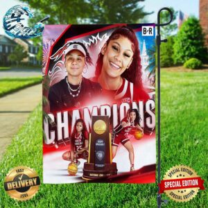 South Carolina Gamecocks Defeats Iowa Hawkeyes Is NCAA March Madness Women’s Basketball National Champions 2024 Two Sides Garden House Flag