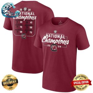 South Carolina Gamecocks Fanatics 2024 NCAA Women’s Basketball National Champions Schedule Two Sides Print Classic T-Shirt