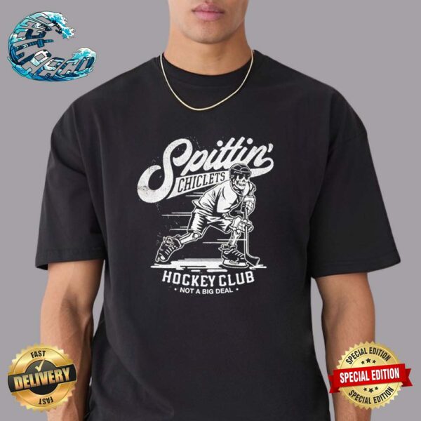 Spittin Chiclets Hockey Club Not A Big Deal Skeleton Vintage T-Shirt