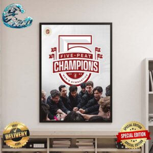 Stanford Cardinal Five Peat Complete Champions 2024 Men’s Gymnastics Home Decor Poster Canvas