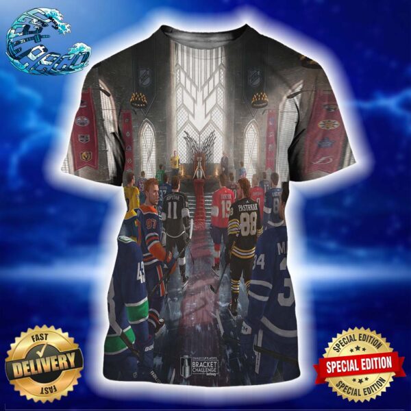 Stanley Cup Playoffs 2024 Who Will Ascend To Lord Stanley’s Throne Cartoon Art Poster All Over Print Shirt