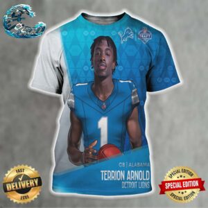 Terrion Arnold Picked By Detroit Lions At NFL Draft Detroit 2024 All Over Print Shirt