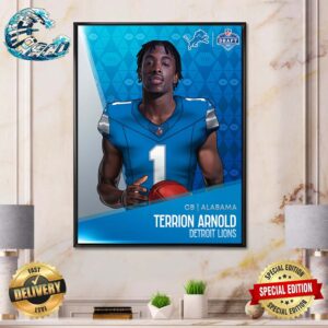 Terrion Arnold Picked By Detroit Lions At NFL Draft Detroit 2024 Poster Canvas