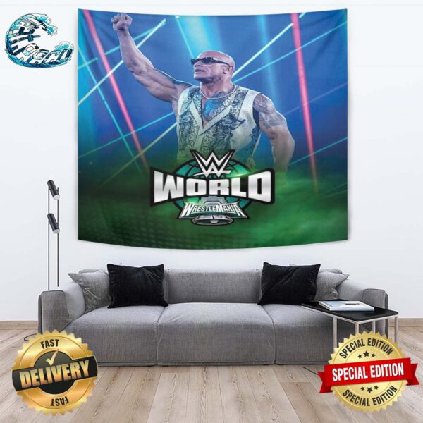 The Final Boss The Rock Will Be Appearing At WWE World WrestleMania This Thursday Wall Decor Poster Tapestry