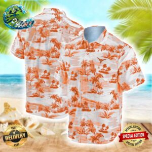 Tommy Bahama Texas Orange Texas Longhorns Tropical Horizons Button-Up Hawaiin Shirt