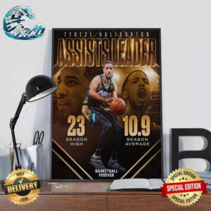 Tyrese Haliburton Is The 2023-24 NBA Assists Leader Wall Decor Poster Canvas