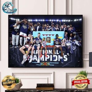 UConn Huskies Team Photo NCAA Men’s Basketball National Champions 2024 March Madness Wall Decor Poster Canvas