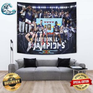 UConn Huskies Team Photo NCAA Men’s Basketball National Champions 2024 March Madness Wall Decor Poster Tapestry