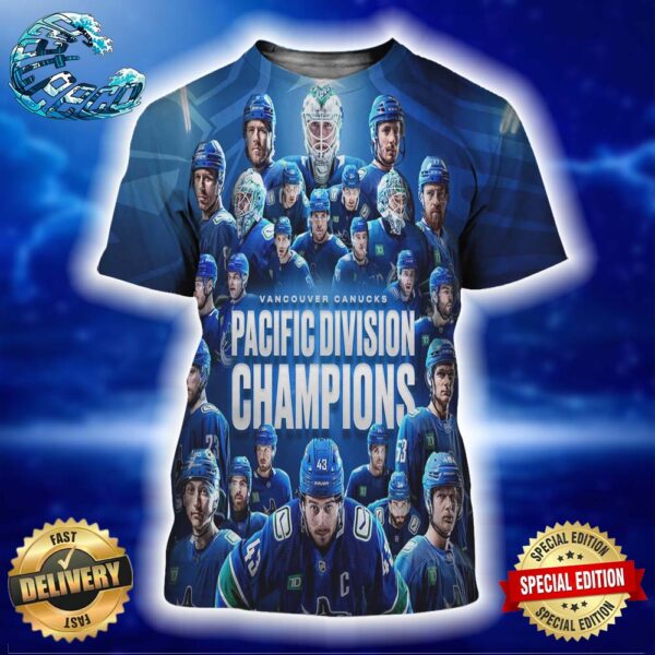 Vancouver Canucks  Are The 2023-24 Pacific Division Champions NHL All Over Print Shirt