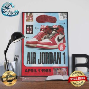 Vintage Air Jordan 1 Chicago 1985 Poster Home Decor