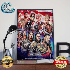 WWE From Beginning Table Of Two From Different Realms They Hail Cody Rhodes And Roman Reigns Poster Canvas
