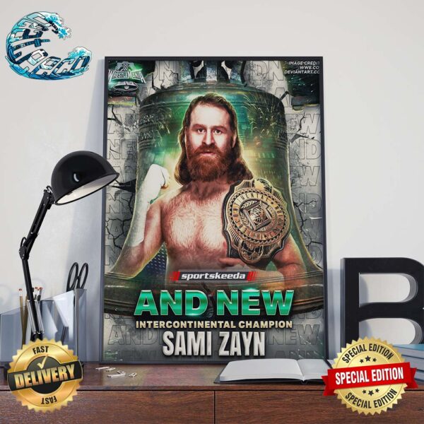 WWE WrestleMania XL And New Intercontinental Champion Sami Zayn Home Decor Poster Canvas