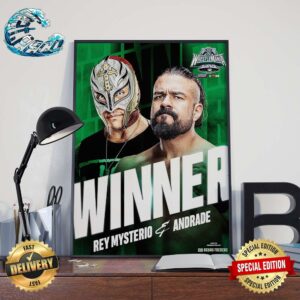 WWE WrestleMania XL Winner Rey Mysterio And Andrade Poster Canvas