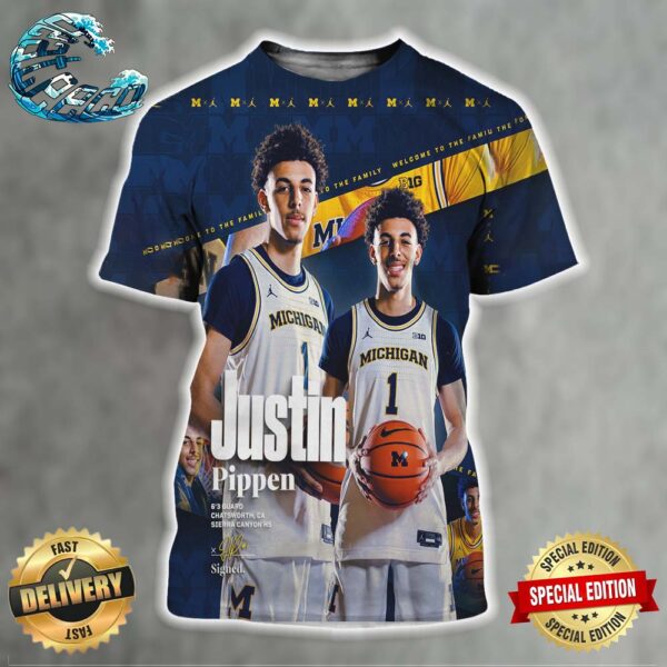 Welcome Justin Pippen To Michigan Wolverines All Over Print Shirt