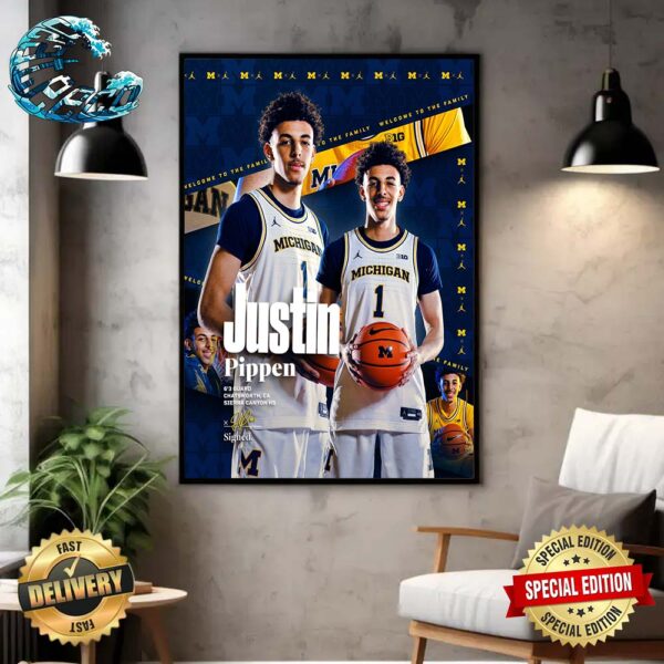 Welcome Justin Pippen To Michigan Wolverines Home Decor Poster Canvas