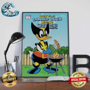 What If Donald Duck Became Wolverine Ver 2 Issue 1 Celebrate The 90th Anniversary Of Donald Duck 50th Anniversary Of Wolverine Comic Cover Home Decor Poster Canvas