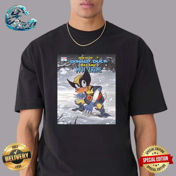What If Donald Duck Became Wolverine Ver 3 Issue 1 Celebrate The 90th Anniversary Of Donald Duck 50th Anniversary Of Wolverine Comic Cover Vintage T-Shirt