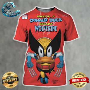 What If Donald Duck Became Wolverine Ver 4 Issue 1 Celebrate The 90th Anniversary Of Donald Duck 50th Anniversary Of Wolverine Comic Cover All Over Print Shirt