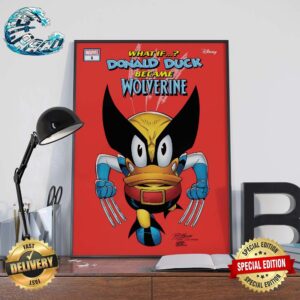 What If Donald Duck Became Wolverine Ver 4 Issue 1 Celebrate The 90th Anniversary Of Donald Duck 50th Anniversary Of Wolverine Comic Cover Poster Canvas Home Decor