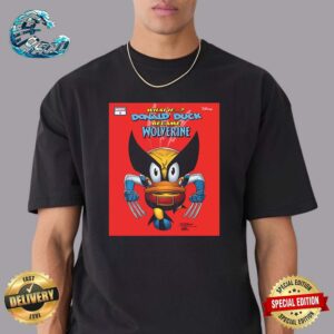 What If Donald Duck Became Wolverine Ver 4 Issue 1 Celebrate The 90th Anniversary Of Donald Duck 50th Anniversary Of Wolverine Comic Cover Premium T-Shirt