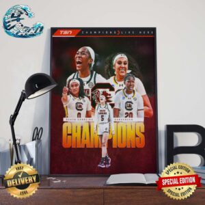 Women’s Basketball South Carolina Gamecocks National Champions 2024 NCAA March Madness Wall Decor Poster Canvas