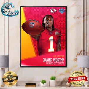 Xavier Worthy Picked By Kansas City Chiefs At NFL Draft Detroit 2024 Wall Decor Poster Canvas