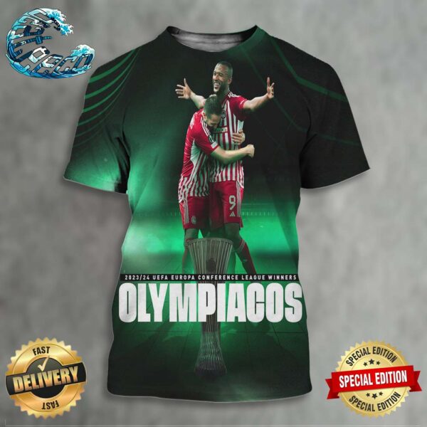 2023-24 UEFA Europa Conference League Champions Is Olympiakos FC All Over Print Shirt