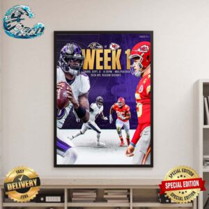 2024 NFL Season Kickoff Opener Is Now Set Baltimore Ravens Vs Kansas City Chiefs On Thursday Sept 5 Poster Canvas