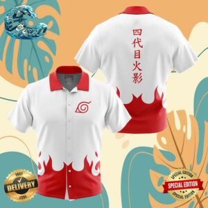 4th Hokage Naruto Button Up Anime Ape Hawaiian Shirt