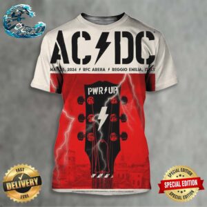 ACDC Power Up Tour City Concert Official Poster Collectors Edition For Tonight Show At RFC Arena In Reggio Emilia Italy On May 25 2024 All Over Print Shirt