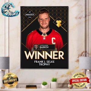 Aleksander Barkov Florida Panthers Is The Winner Of The Frank J Selke Trophy NHL Awards 2024 Home Decor Poster Canvas