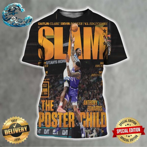 Anthony Edwards Cover Iconic Dunk Immortalized On The Cover Of SLAM 249 Orange The Metal Editions All Over Print Shirt