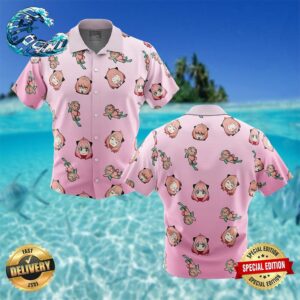 Anya Pattern Spy x Family Button Up Hawaiian Shirt