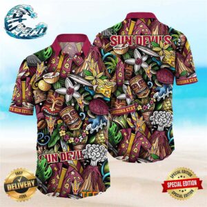 Arizona State Sun Devils NCAA Mens Floral Special Design Hawaiian Shirt