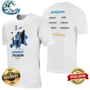 Atalanta Campioni D’Europa UEFA Europa League 22 Maggio Dublino 2024 Champions Two Sides Print Vintage T-Shirt