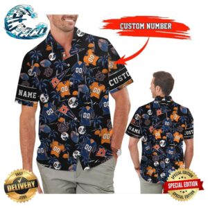 Auburn Tigers Custom Name And Number Personalized Hawaii Shirt Summer Button Up Shirt For Men Women