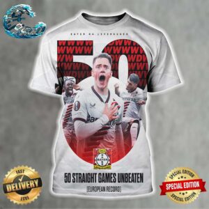 Bayer 04 Leverkusen 50 Straight Games Unbeaten European Record All Over Print Shirt