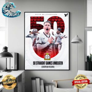Bayer 04 Leverkusen 50 Straight Games Unbeaten European Record Home Decor Poster Canvas