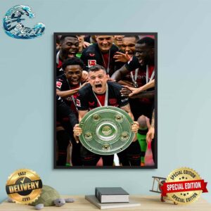 Bayer 04 Leverkusen Deutscher FussballMeister Winnerkusen Bundesliga Meisterschale 2024 Poster Canvas Home Decor