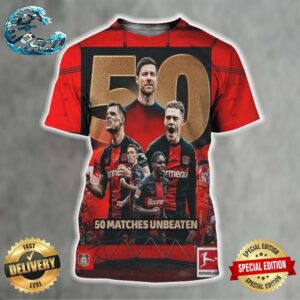 Bayer 04 Leverkusen Record-Breaking Unbeaten Streak Reaches 50 Matches All Over Print Shirt