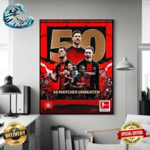 Bayer 04 Leverkusen Record-Breaking Unbeaten Streak Reaches 50 Matches Poster Canvas