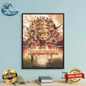 Bayer 04 Leverkusen With DFB Pokal Champions Season 2023-2024 Wall Decor Poster Canvas