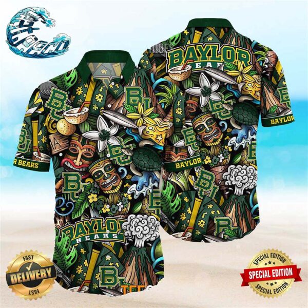 Baylor Bears NCAA Mens Floral Special Design Hawaiian Shirt
