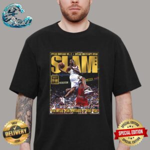 Best NBA Photos Of The 90s Allen Iverson On The Slam Gold Metal Magazine Cover Unisex T-Shirt