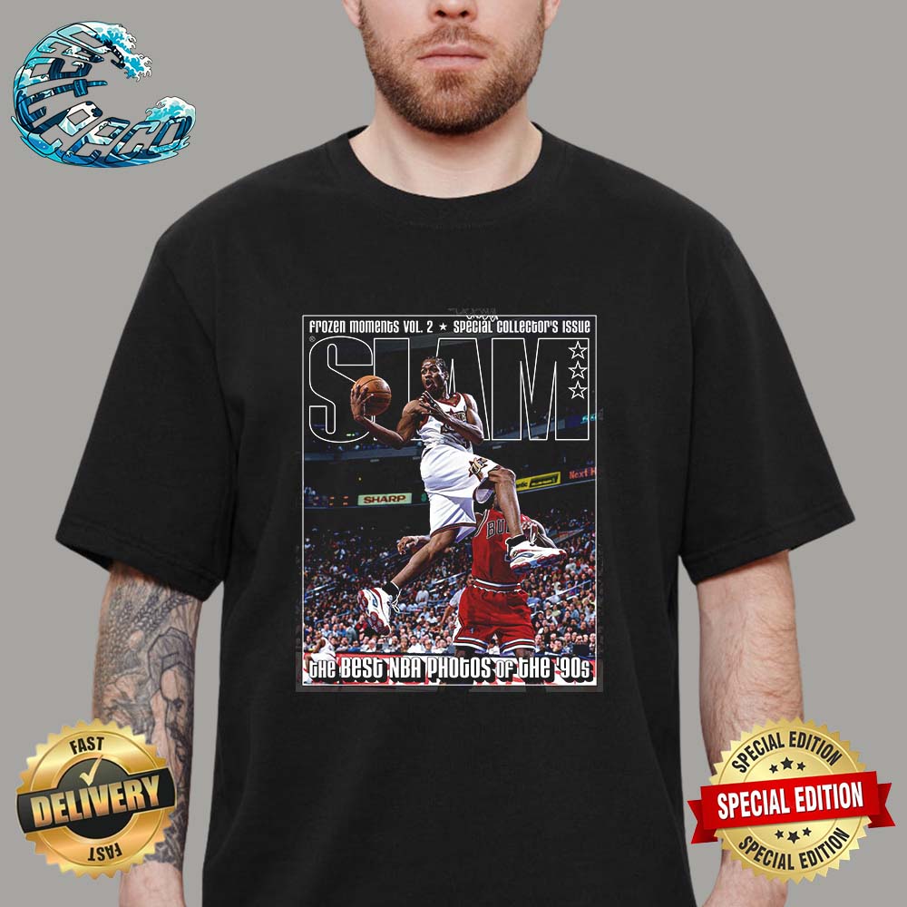 Best NBA Photos Of The 90s Allen Iverson On The Slam Presents Magazine Cover Classic T-Shirt