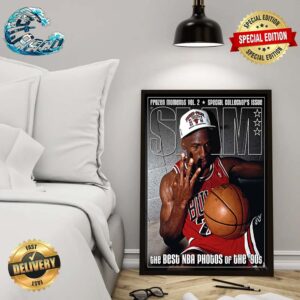 Best NBA Photos Of The 90s Michael Jordan On The Slam Presents Magazine Cover Wall Decor Poster Canvas