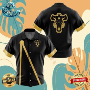 Black Bulls Black Clover Button Up Anime Ape Hawaiian Shirt