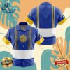 Blue Ranger Mighty Morphin Power Rangers Button Up Anime Ape Hawaiian Shirt