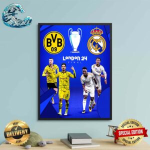 Borussia Dortmund Vs Real Madrid London 24 Final UEFA Champions League Wall Decor Poster Canvas